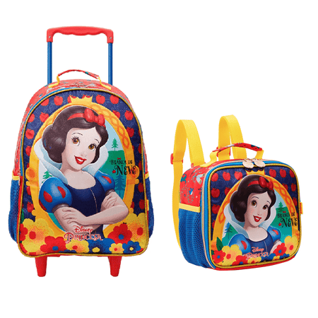 Mochila de Rodinha + Lancheira Térmica Branca de Neve 13080 - Xeryus