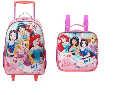 Mochila de Carrinho com Lancheira Princesas 13150/13154 - Xeryus