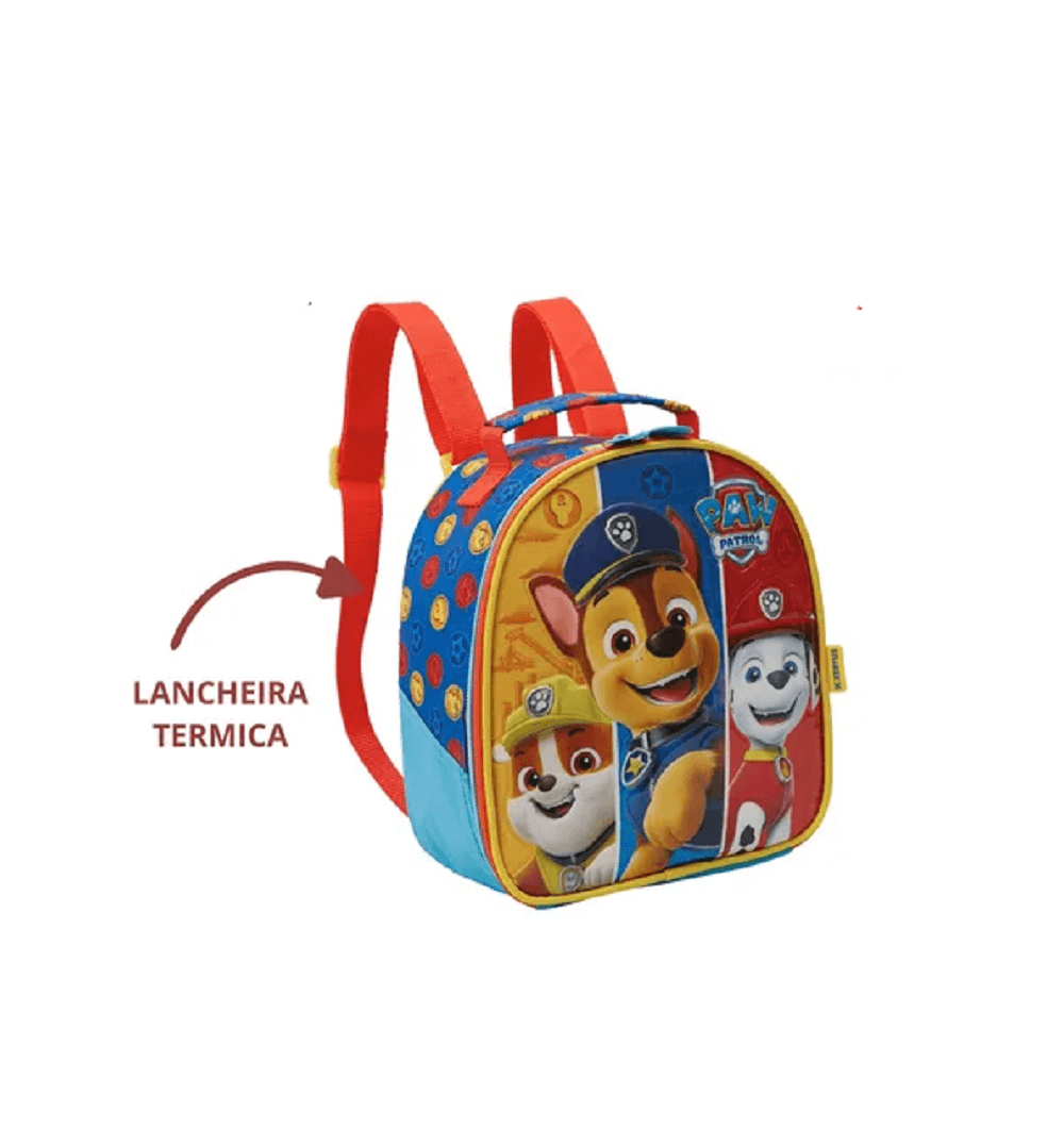 Mochila de Carrinho + Lancheira Térmica Patrulha Canina 13444 - Xeryus
