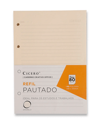 Refil Caderno Criativo Papel Pólen Pautado 40 Fls. 80gr/m² 809062 - Cicero
