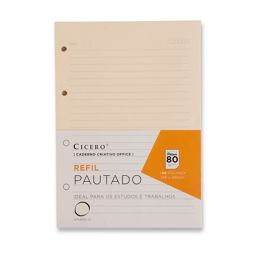 Refil Caderno Criativo Papel Pólen Pautado 40 Fls. 80gr/m² 809062 - Cicero