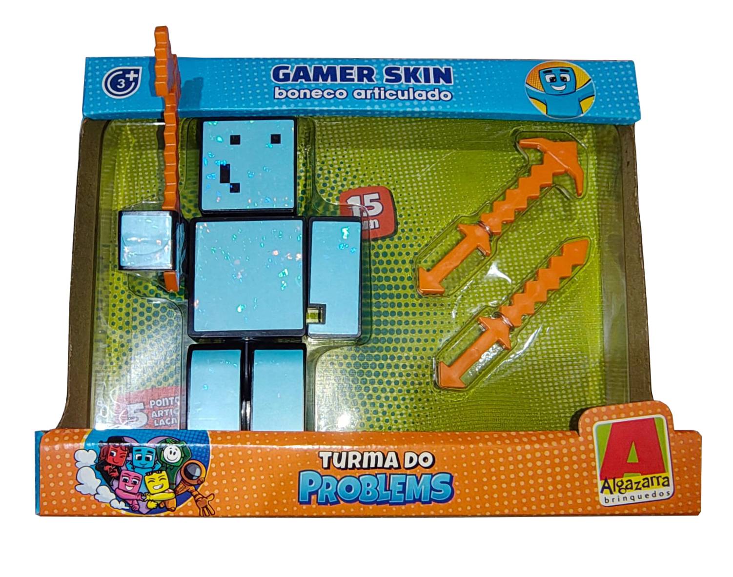 Boneco Gamer Skin Problems 15cm C/ 3 Acessórios 3031372 - Algazarra