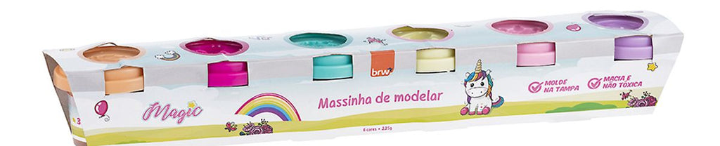 Massinha De Modelar Magic Unicórnio 6 Cores MM2060 - BRW