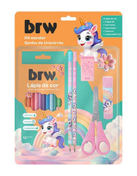Kit Escolar Sonho de Unicórnio 18 Unid KT1022 - BRW
