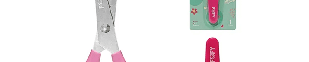 Tesoura Divertida Frutinha  Rosa 14cm FF1713 - Fofy