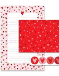 Papel de Carta 4 Fls e 4 Envelopes Coração 1736 - Fina Ideia

