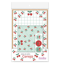 Papel de Carta 4 Fls e 4 Envelopes Cereja 1739 - Fina Ideia