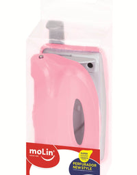 Perfurador Plástico C/ 2 Furos New Style Rosa 10 Fls. 17843 - Molin
