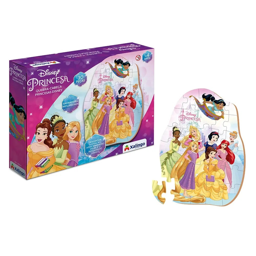 Quebra-cabeça Princesas Disney 30 Peças - Xalingo