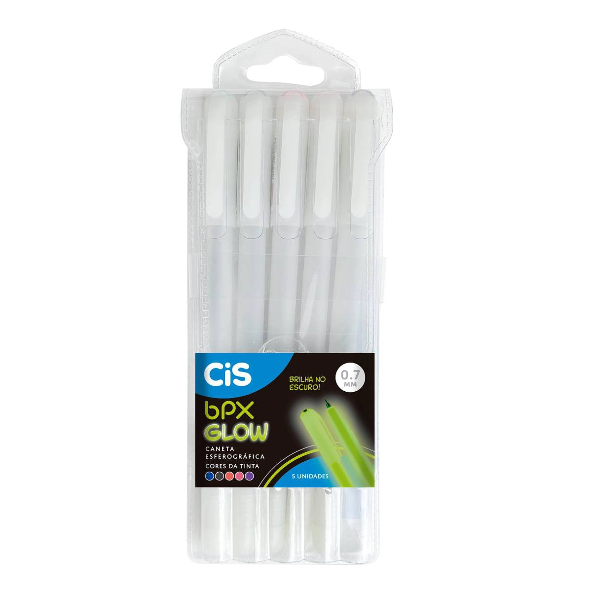 Caneta Esferográfica BPX Glow 0.7mm 5 Cores 5.8943 - CIS