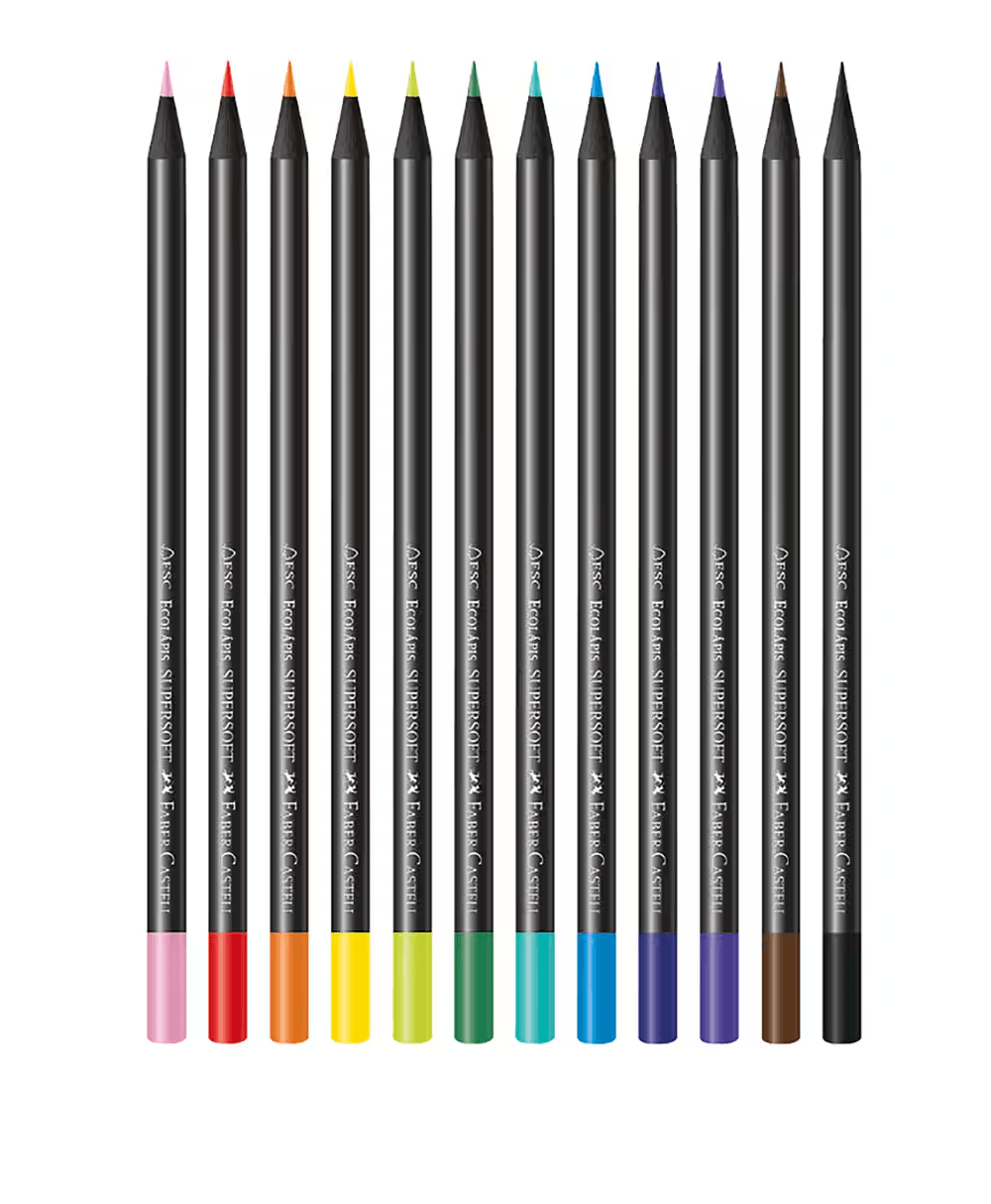 Lápis De Cor Redondo Supersoft 12 Cores 210710 -  Faber Castell