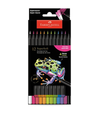 Lápis De Cor Supersoft Redondo 12 Cores Neon 210744 -  Faber-Castell
