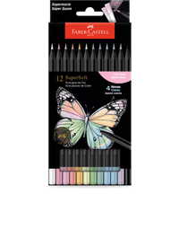 Lápis De Cor Supersoft Redondo 12 Cores Pastel 210745 -  Faber-Castell

