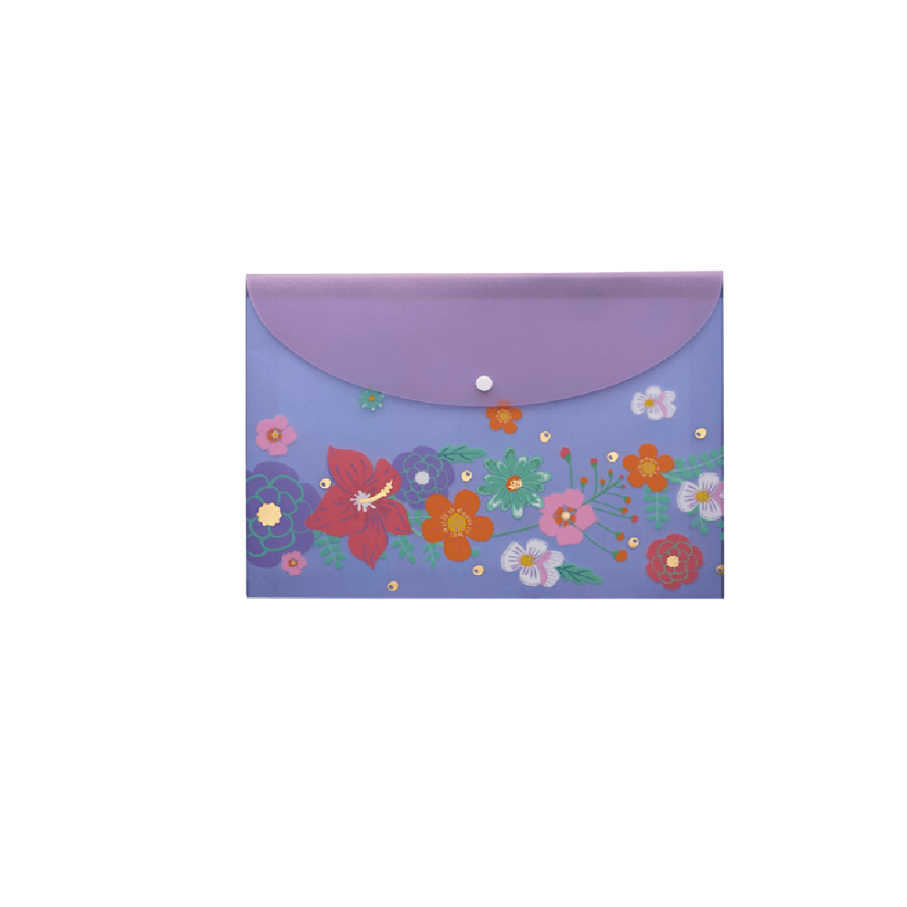 Pasta Horizontal Com Glitter A4 Flower Select 22988 - Molin