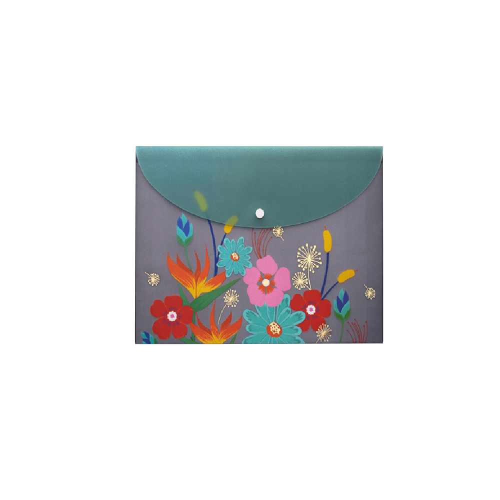 Pasta Horizontal Com Glitter A4 Flower Select 22988 - Molin