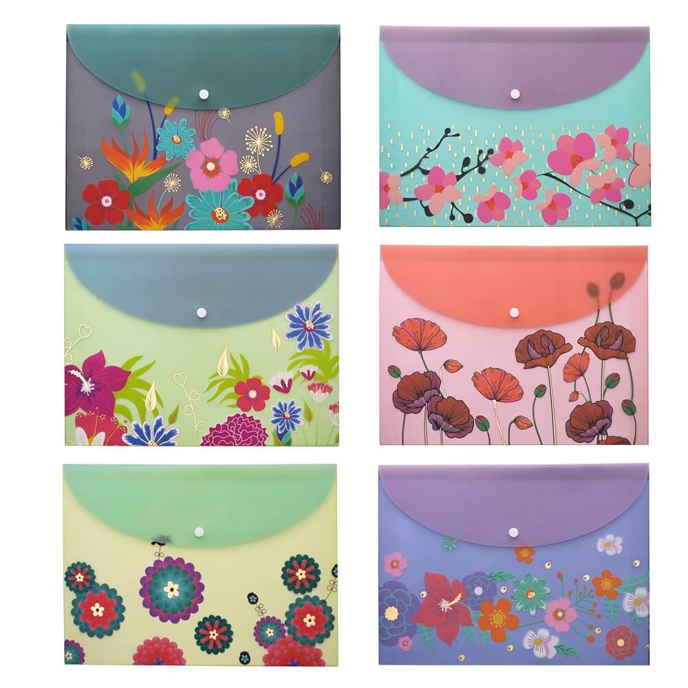 Pasta Horizontal Com Glitter A4 Flower Select 22988 - Molin