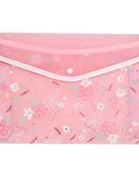 Pasta com Botão Love Flowers Rosa 33 X 23.5 cm. 23216 - Molin
