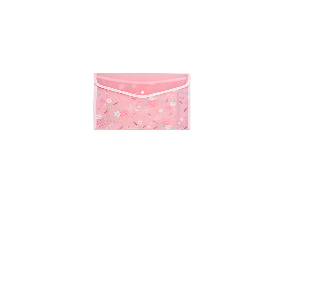 Pasta com Botão Love Flowers Rosa 33 X 23.5 cm. 23216 - Molin