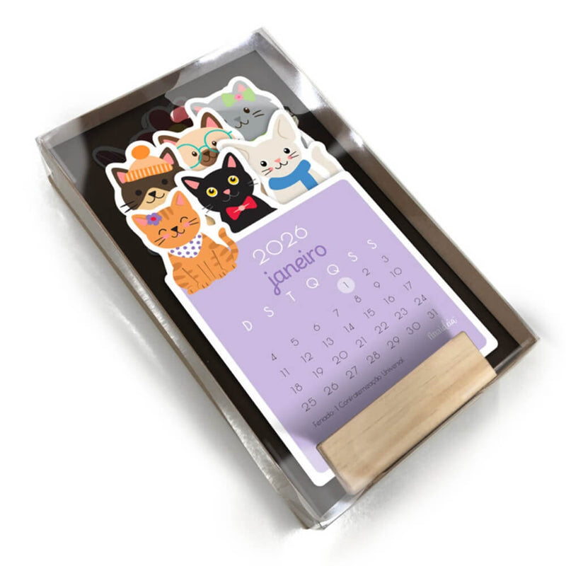 Calendário 2026 Gatinhos 10,5x19cm 2356 - Fina Ideia