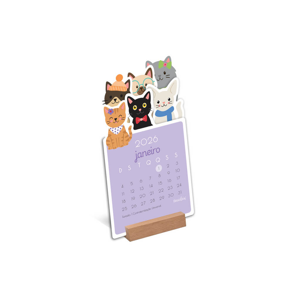 Calendário 2026 Gatinhos 10,5x19cm 2356 - Fina Ideia