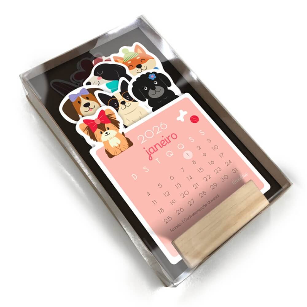 Calendário 2026 Cachorrinhos 10,5x19cm 2357 - Fina Ideia