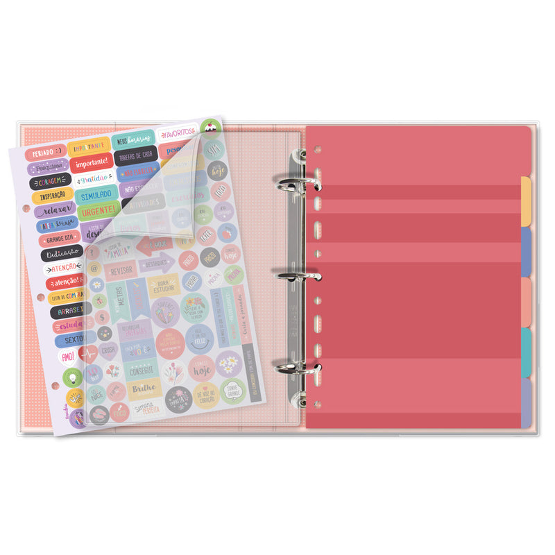 Caderno Argolado Leve Amor 80Fls 90g/m² 12 Divisórias 4788 - Fina Ideia