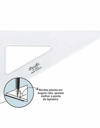 Transferidor de 60º Graus Acrilico s/ Marcação 2621 - Trident
