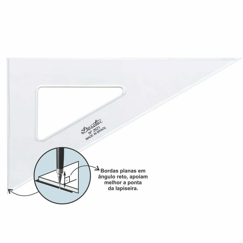 Transferidor de 60º Graus Acrilico s/ Marcação 2621 - Trident