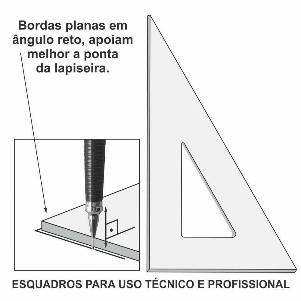 Transferidor de 60º Graus Acrilico s/ Marcação 2621 - Trident