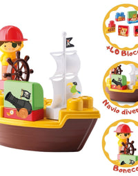 Blocos de Montar Tchuco Blocks Pirata 49 Pçs 0254 Samba Toys
