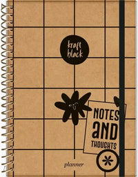 Agenda Planner Permanente Espiral 175x242 160 Pág. Kraft Black 74729 - Jandaia
