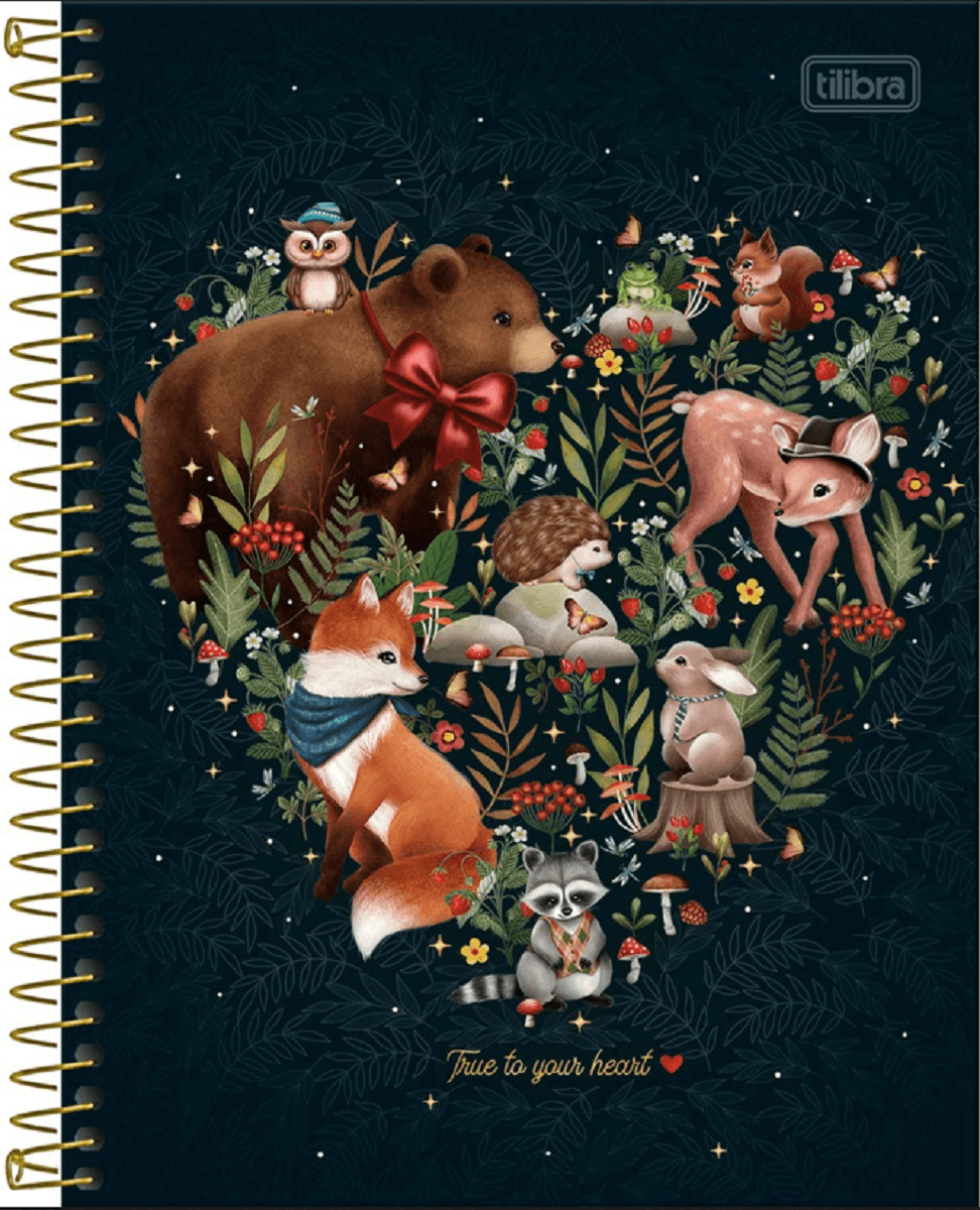 Caderno Espiral Capa Dura Colegial 10 Matérias Loveland 160 Folhas 33300 - Tilibra