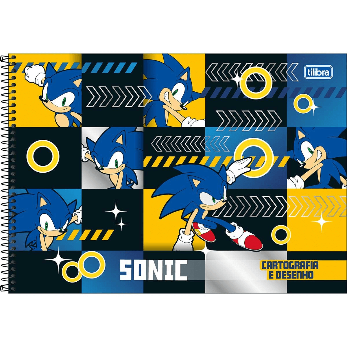 Caderno de Cartografia e Desenho Espiral Capa Dura Sonic 80 Folhas 34302 - Tilibra
