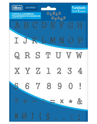 Cartela de Carimbos Transparente Letras e Números 34614 - Tilibra

