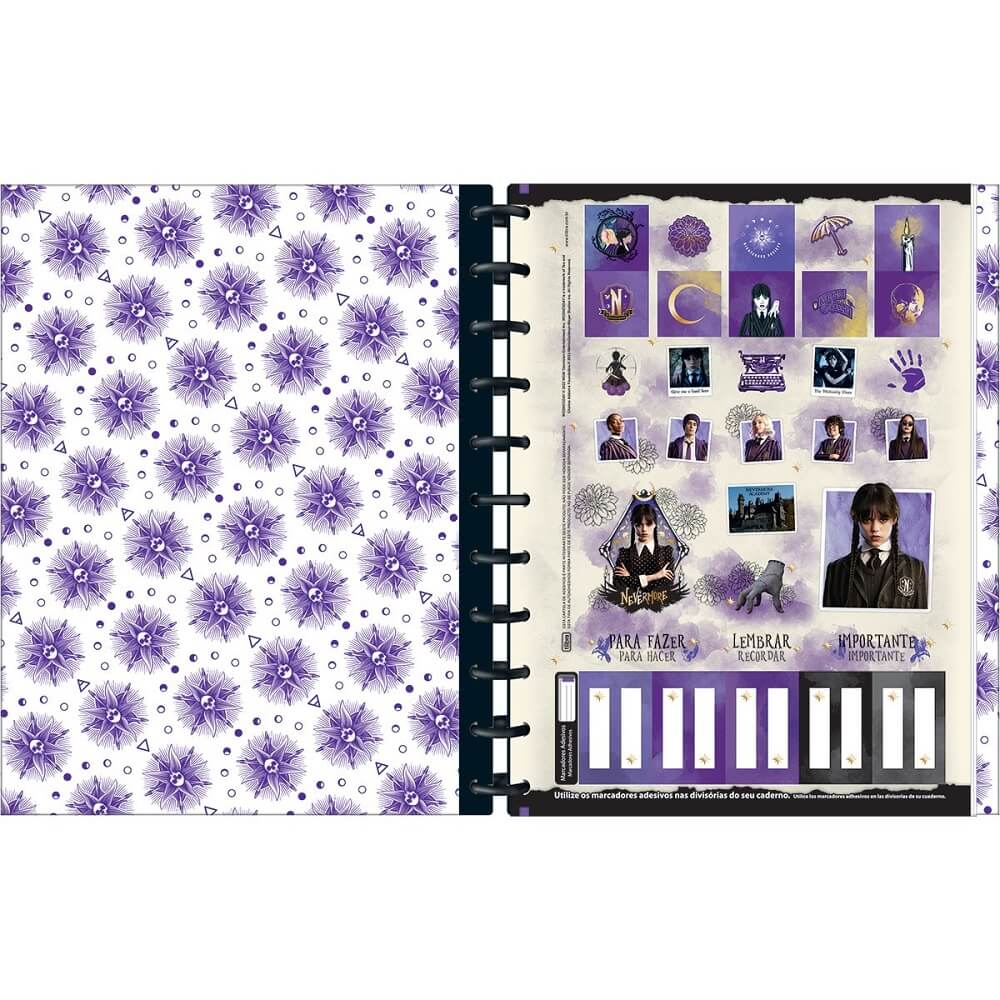 Caderno Universitário Tilidisco 10 Matérias Wandinha 160 Folhas 34935 - Tilibra