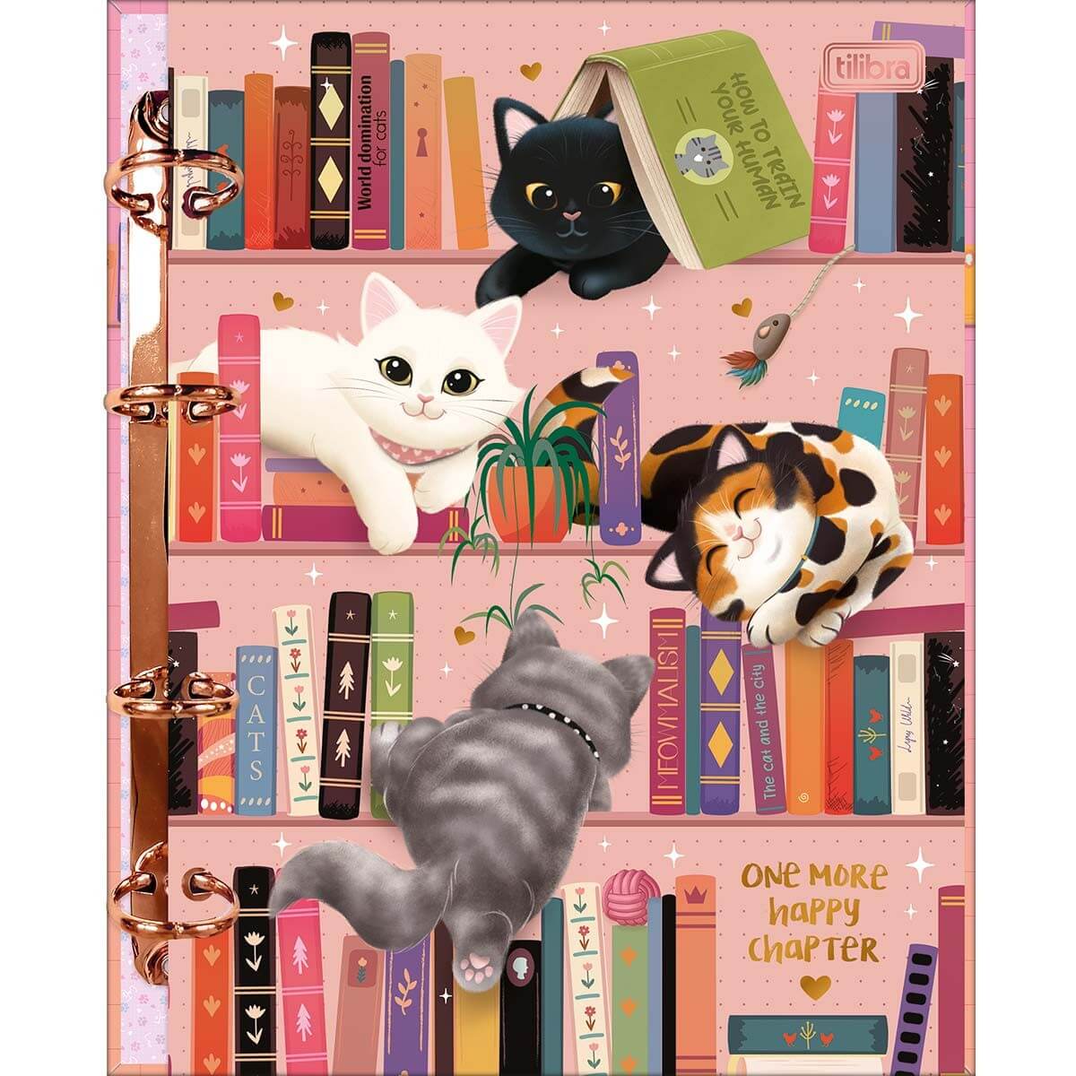 Caderno Argolado Colegial Purrfect Cats 80 Fls 35023 - Tilibra