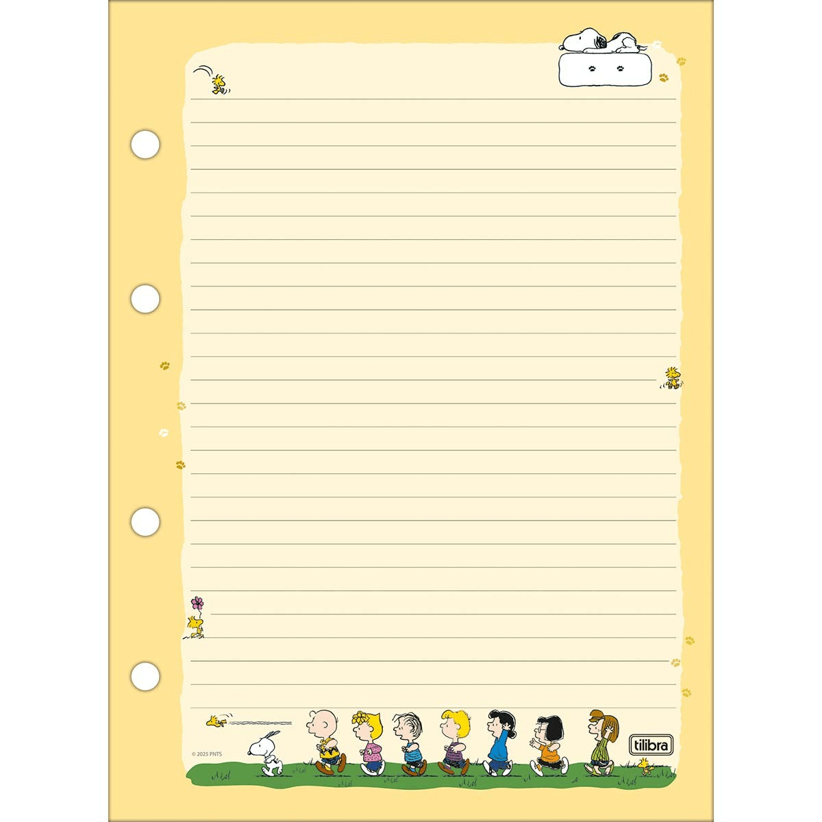 Refil para Caderno Argolado Colegial Snoopy 80 Folhas 35069 - Tilibra
