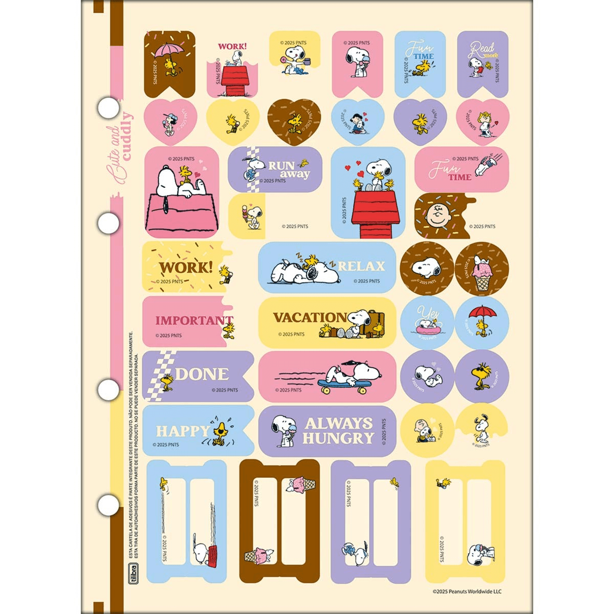 Refil para Caderno Argolado Colegial Snoopy 80 Folhas 35069 - Tilibra