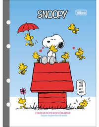 Refil para Caderno Argolado Colegial Snoopy 80 Folhas 35069 - Tilibra
