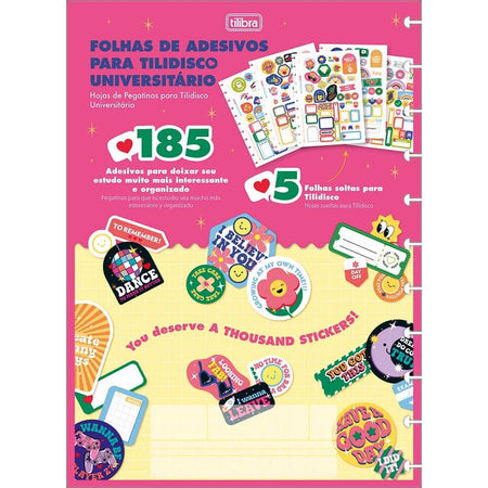 Adesivos Para Caderno Universitário Tilidisco 5 Folhas 35169 - Tilibra