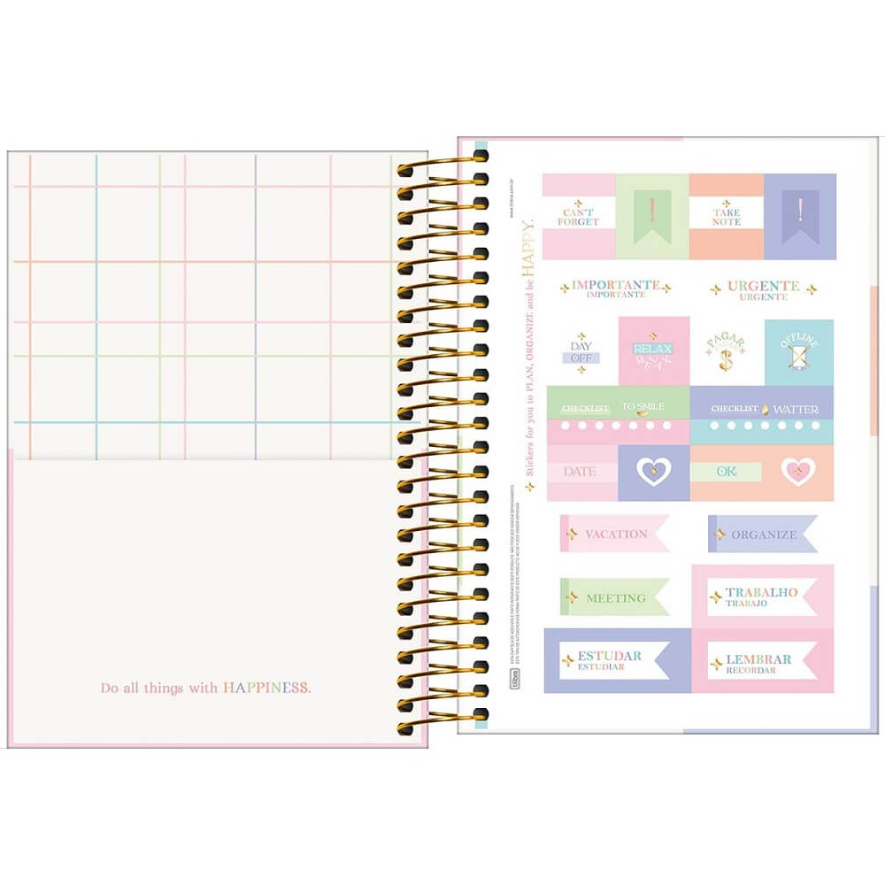 Agenda Espiral 2025 Happy 12,9x18,7cm 176 Fls. 35461 - Tilibra