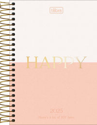 Agenda Espiral 2025 Happy 12,9x18,7cm 176 Fls. 35461 - Tilibra
