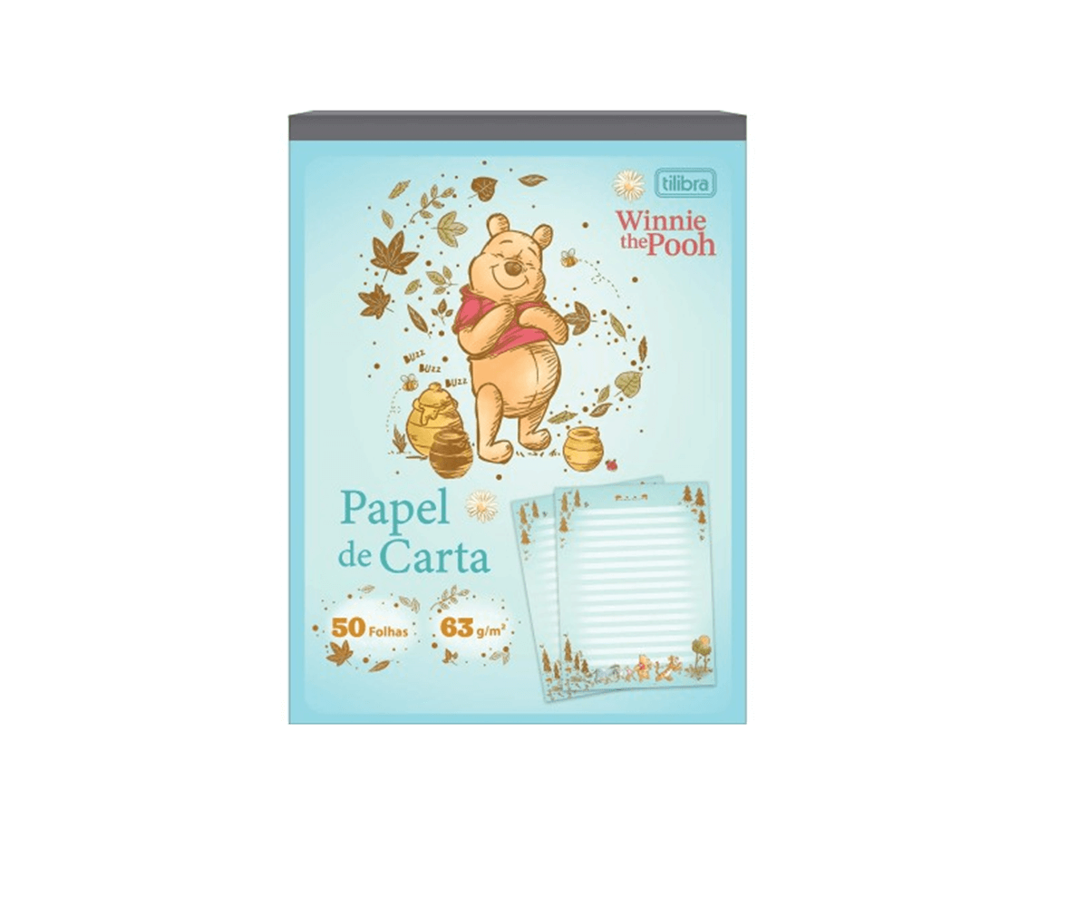 Papel de Carta Pooh 50 Fls. 17,5x24,0cm 39545 - Tilibra