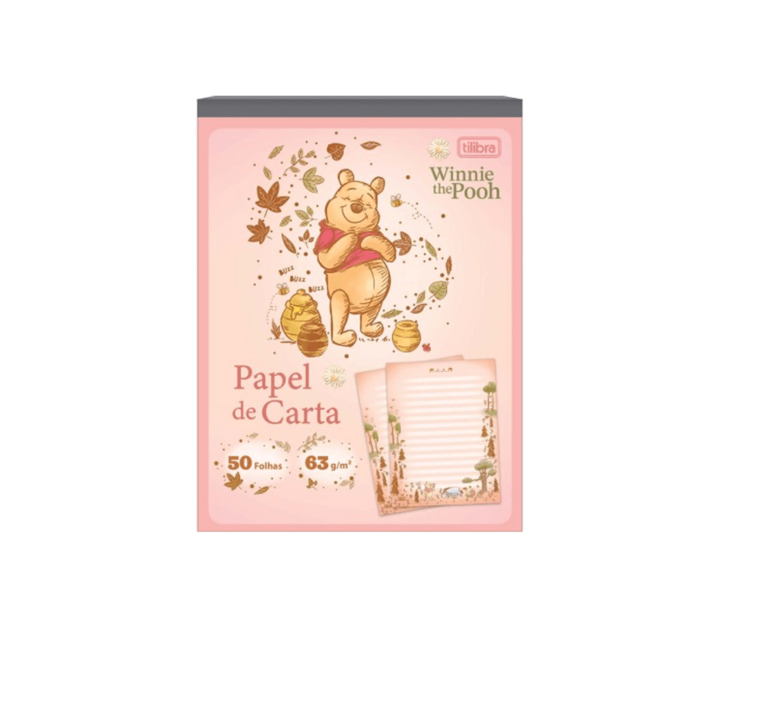 Papel de Carta Pooh 50 Fls. 17,5x24,0cm 39545 - Tilibra