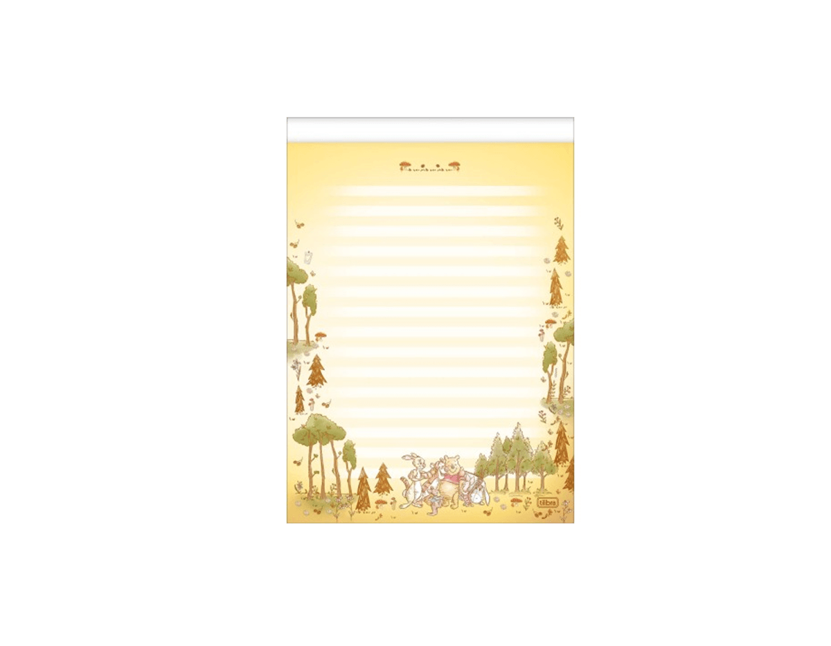Papel de Carta Pooh 50 Fls. 17,5x24,0cm 39545 - Tilibra
