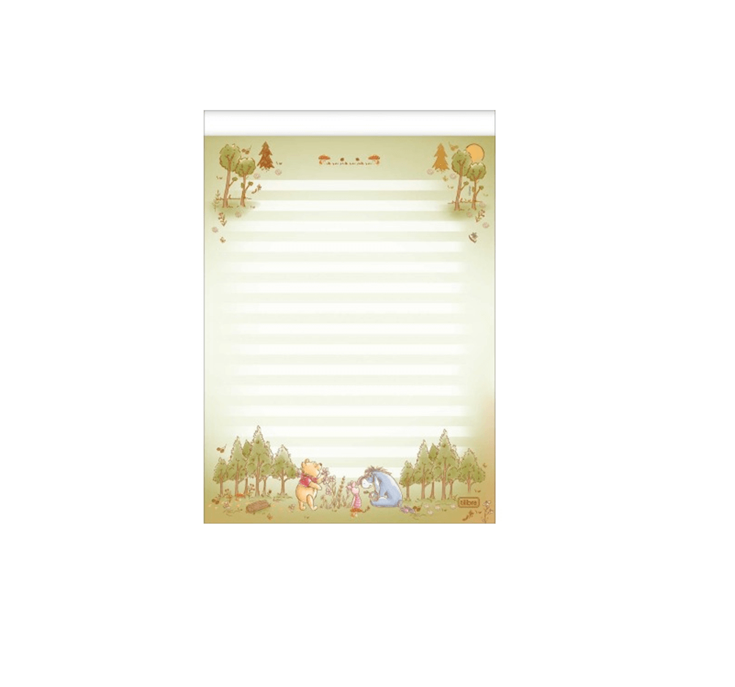 Papel de Carta Pooh 50 Fls. 17,5x24,0cm 39545 - Tilibra