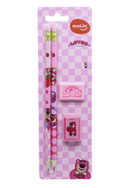 Kit Escolar Lotso Lápis, Apontador e Borracha 40514 - Molin