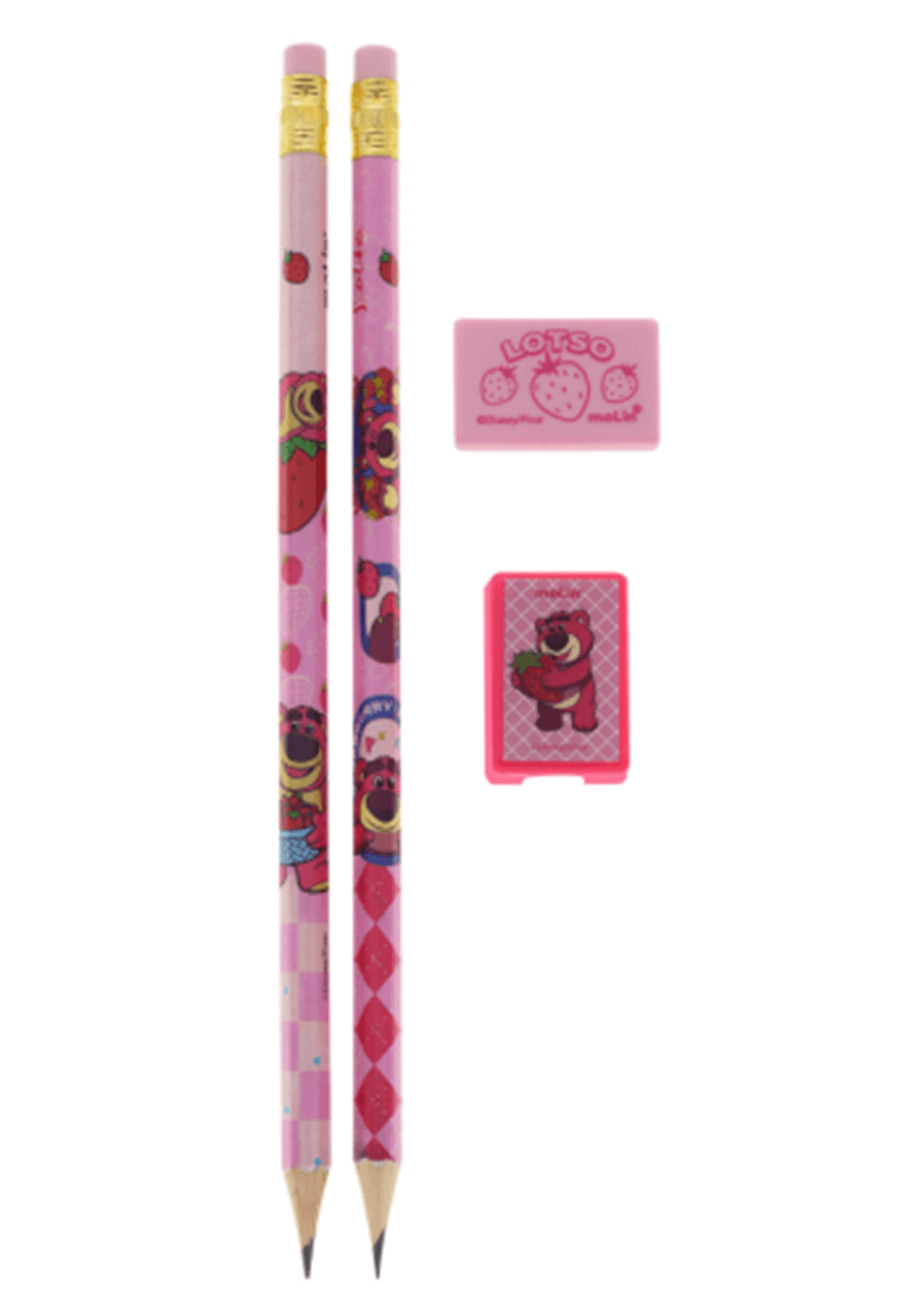 Kit Escolar Lotso Lápis, Apontador e Borracha 40514 - Molin