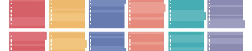 Refil Divisórias Coloridas Caderno Argolado 12 unid. 4694 - Fina Ideia