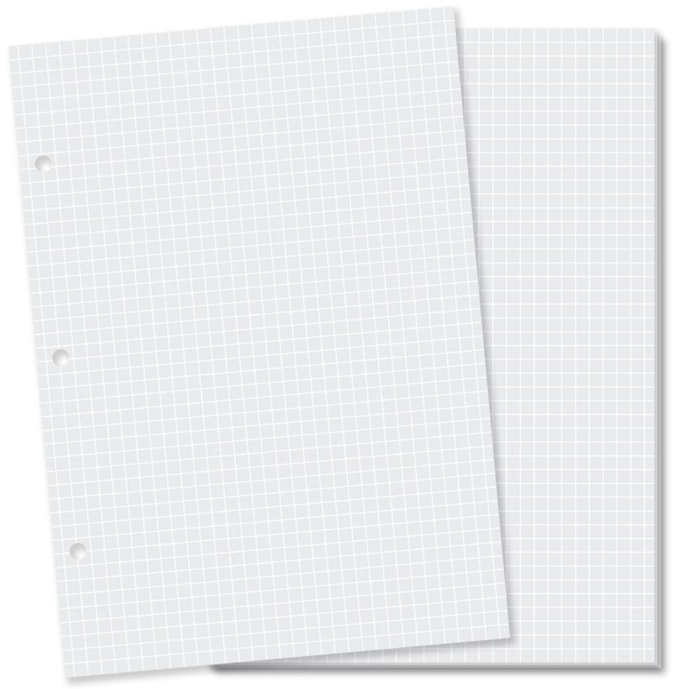 Refil Miolo Quadriculado Branco p/ Caderno Argolado 50 fls. 90 g/m² 4702 - Fina Ideia